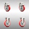 Service Caster 5 Inch 316SS Red Polyurethane Swivel Top Plate Caster Lock Brake 2 Rigid, 2PK SCC-SS316TTL20S514-PPUB-RED-2-R-2 - alternate 4